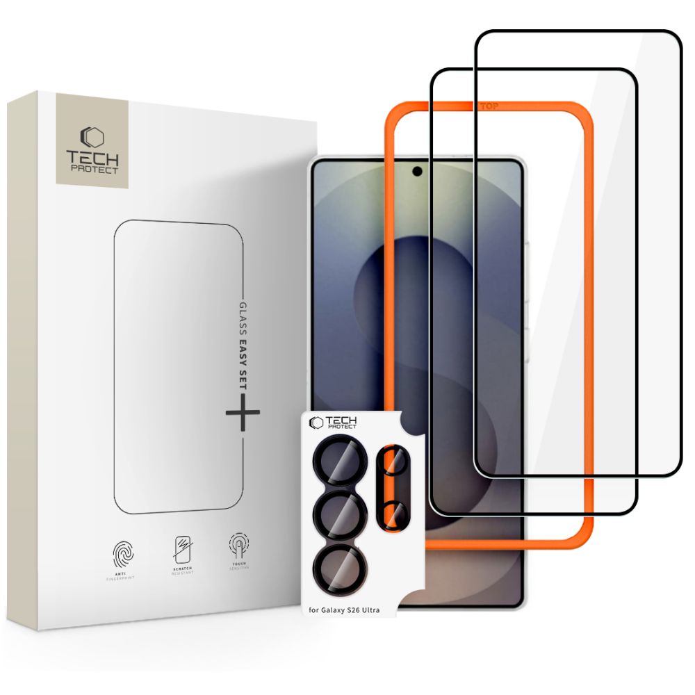 Folie Tech-protect Easy Set+ 3-Pack sticla pentru Samsung Galaxy S26 Ultra - Negru