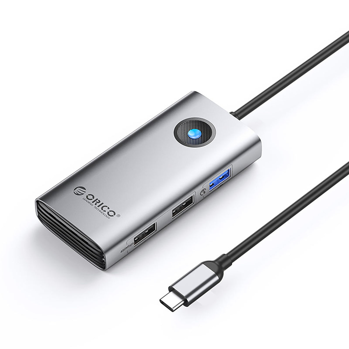 Cablu Orico Usb-c Hub Docking Station 1x Usb-a 3.0 + 2x Usb-a 2.0 + 1x Usb-c PD + 1x Hdmi - Gri