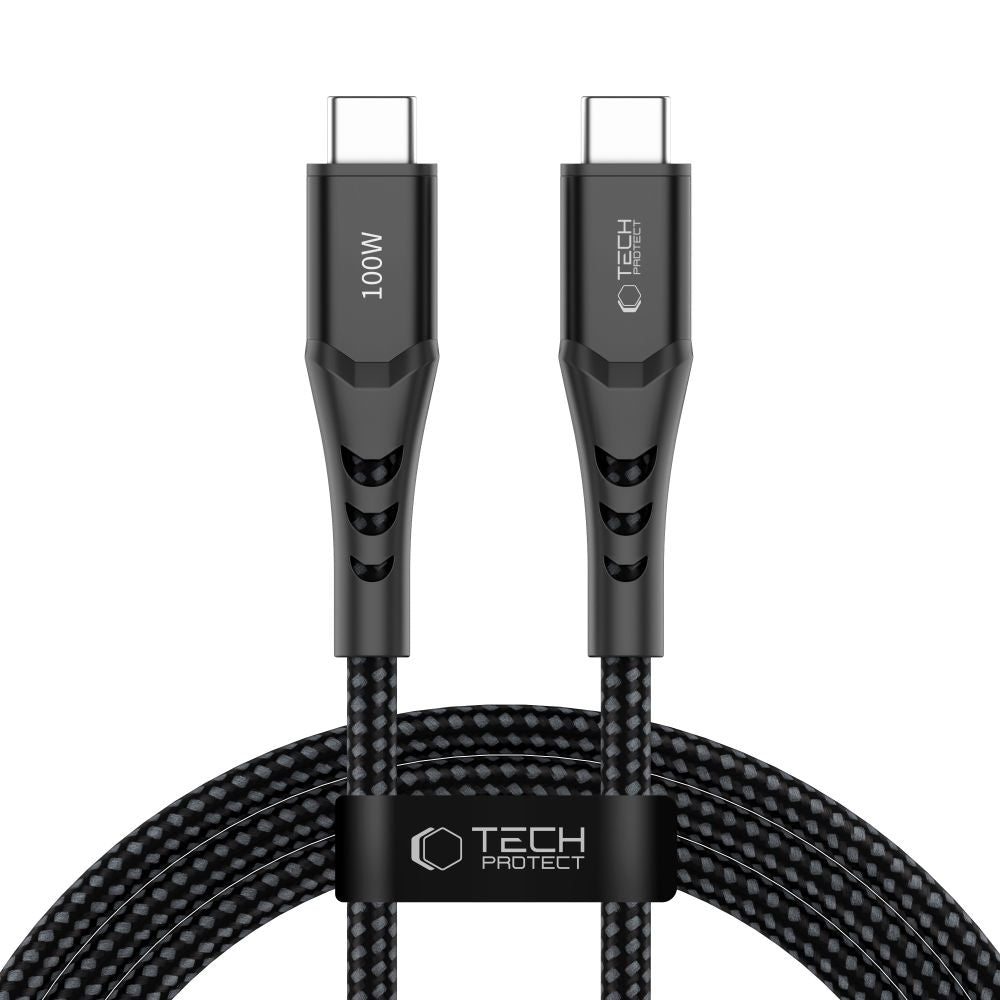 Cablu Tech-protect Ultraboost Ub11t Usb-c / Usb-c PD 100W / Qc3.0 200 Cm - Negru