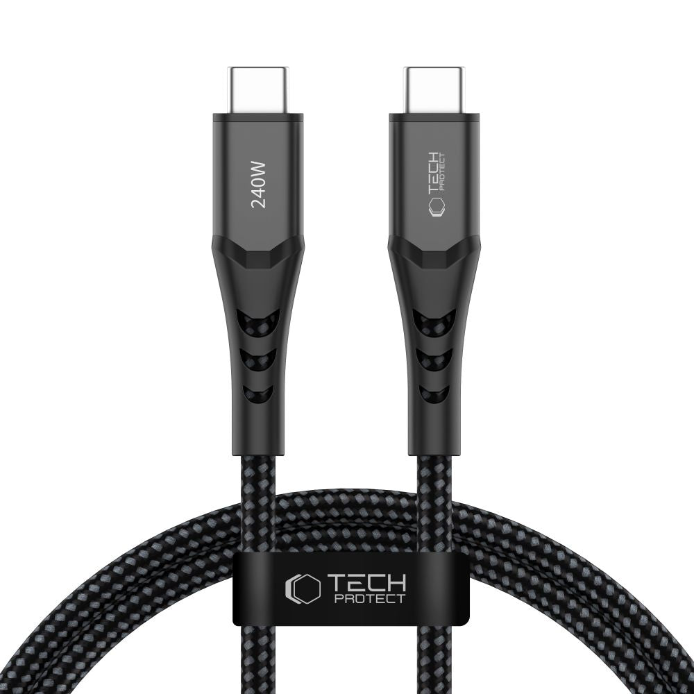 Cablu Tech-protect Ultraboost Ub11t Usb-c / Usb-c PD 240W / Qc3.0 100 Cm - Negru