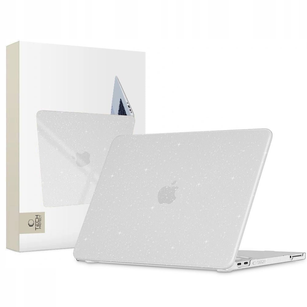 Husa laptop Tech-protect Smartshell pentru MacBook Neo 13" 2026 - Transparent-glitter