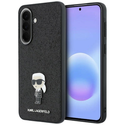 Husa Karl Lagerfeld Fixed Glitter Ikonik Logo Metal Pin Na Samsung Galaxy A37 5G - Negru