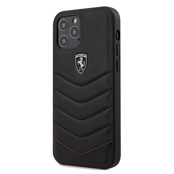 Husa Ferrari Off Track Quilted Na iPhone 12 / 12 Pro - Negru