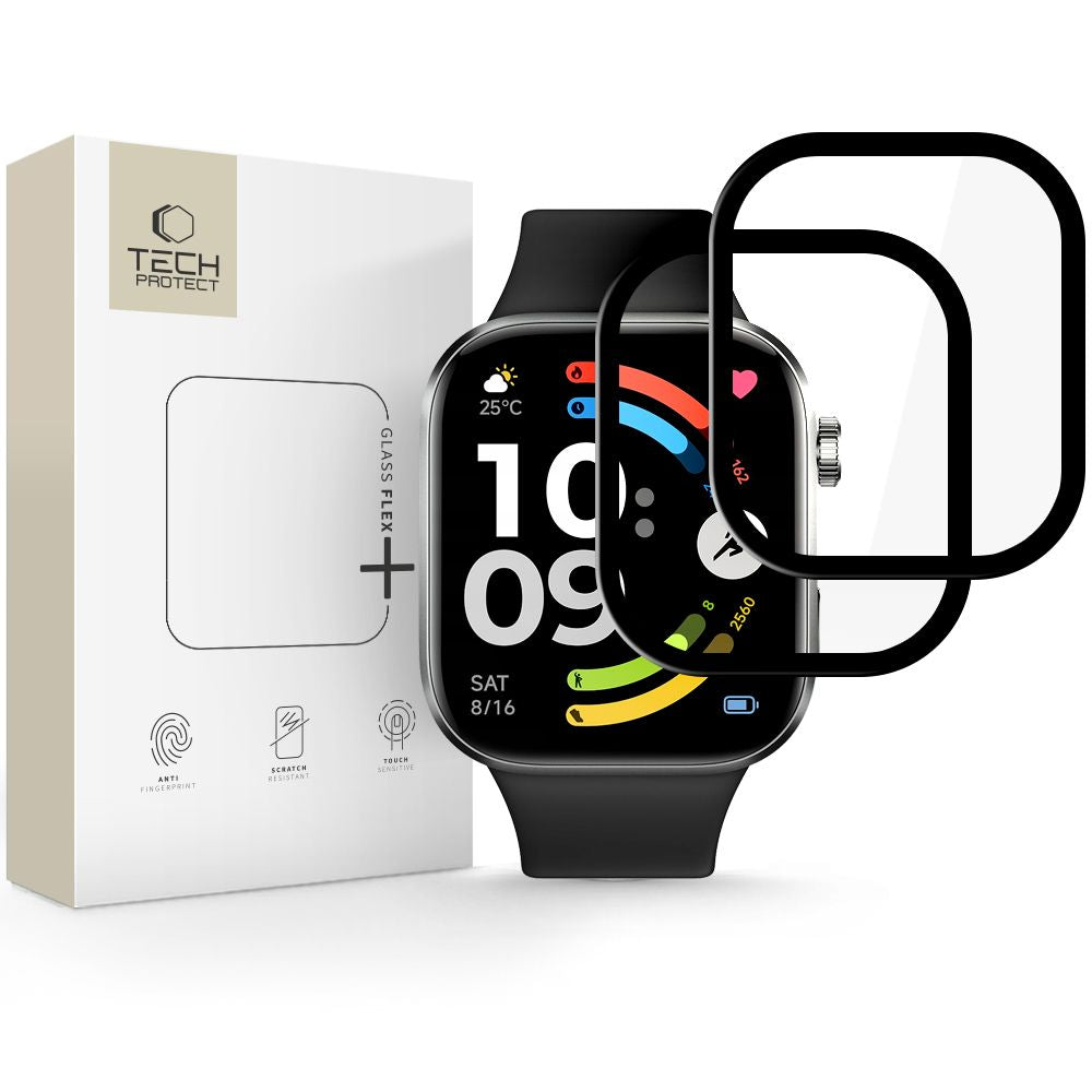 Curea sticla Hybrydowe Tech-protect Flex+ 2-pack Xiaomi Redmi Watch 6 Negru