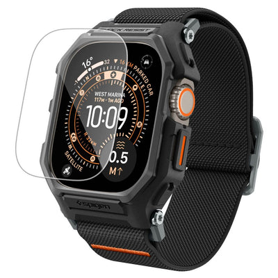 Folie Curea Spigen Lite Fit Pro + sticla Na Wyświetlacz Na Apple Watch Ultra 49 Mm - Negru