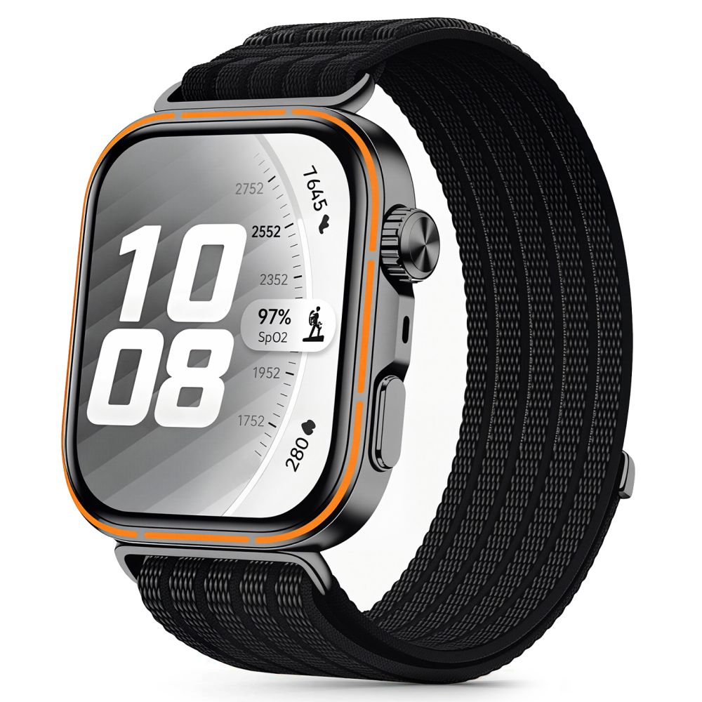 Curea Tech-protect Nylon pentru Huawei Watch Fit 3 / 4 / 4 Pro / 5 / 5 Pro - Negru