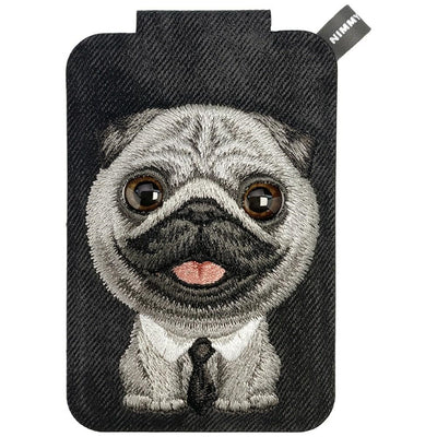 Suport auto Nimmy New Big-eye Cute Pets 2.0 Dog Magnetic Wallet cu Phone Stand - Negru