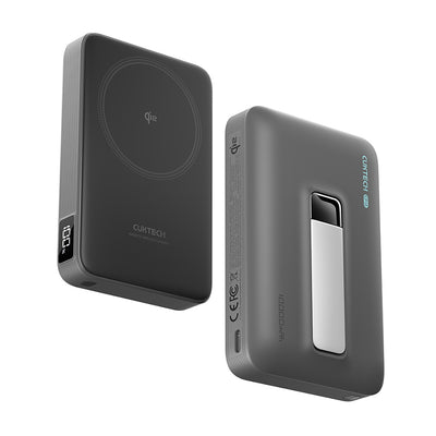Acumulator extern Cuktech 10000 Mah Qi2 Magnetic 30W cu Stand - Negru