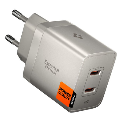 Incarcator priza Spigen Essential Ee472eu-gan 2-Port 47W - Titanium