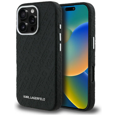 Husa Karl Lagerfeld FW Stamped Karl Magsafe pentru iPhone 16 Pro Max - Negru