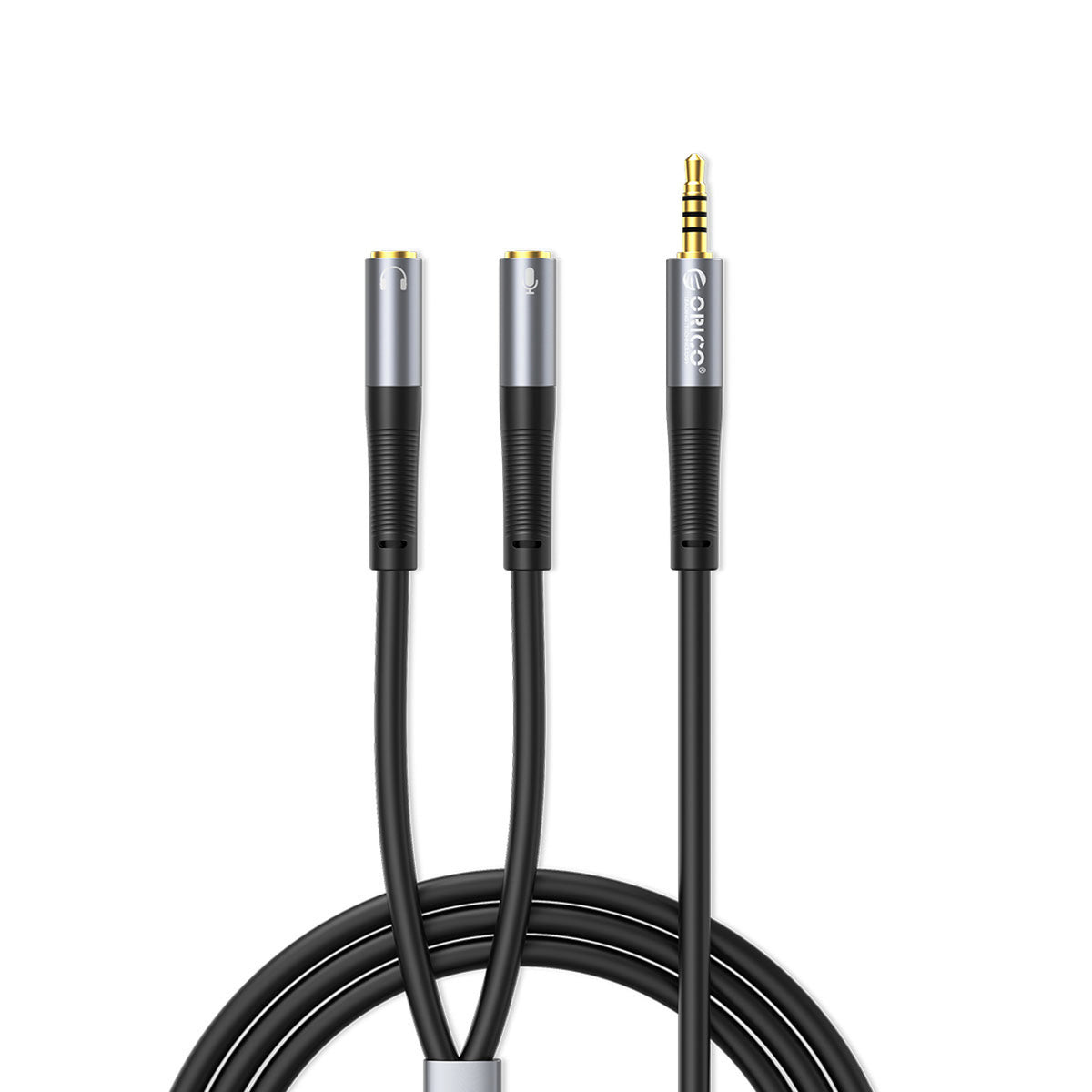 Adaptor Orico AX2 Audio Mini Jack 3.5 Mm Casti si Microphone Splitter 0.5 M - Negru