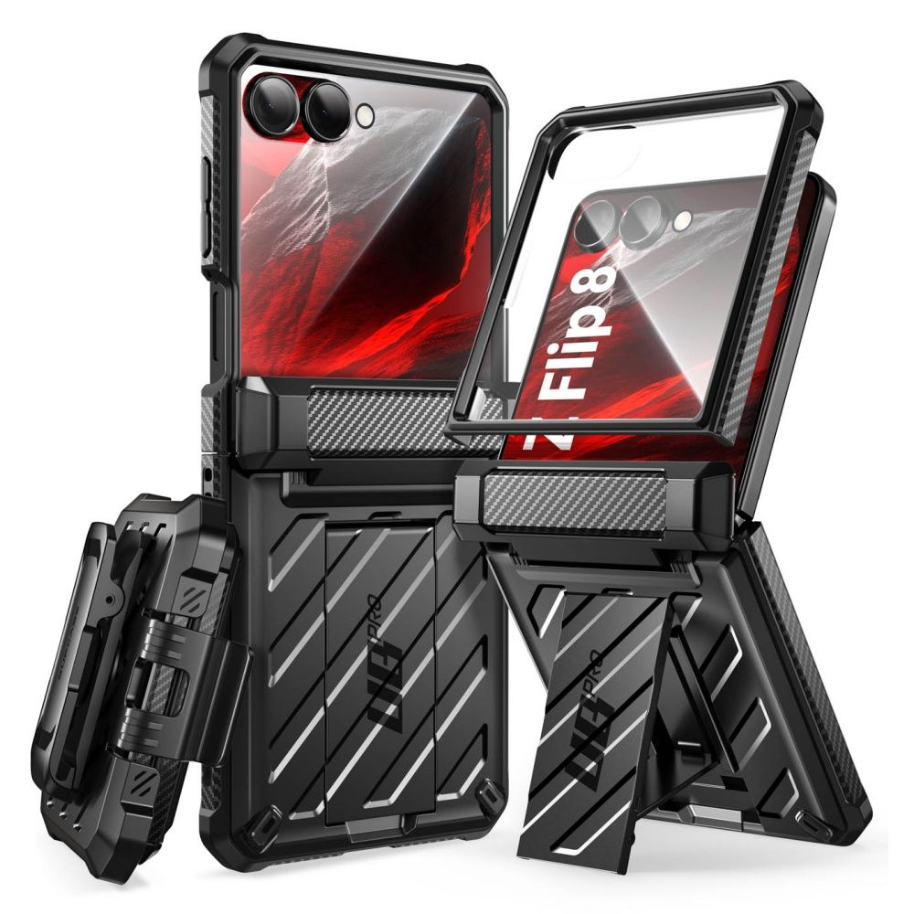 Husa Supcase Unicorn Beetle Pro pentru Samsung Galaxy Z Flip 8 - Negru