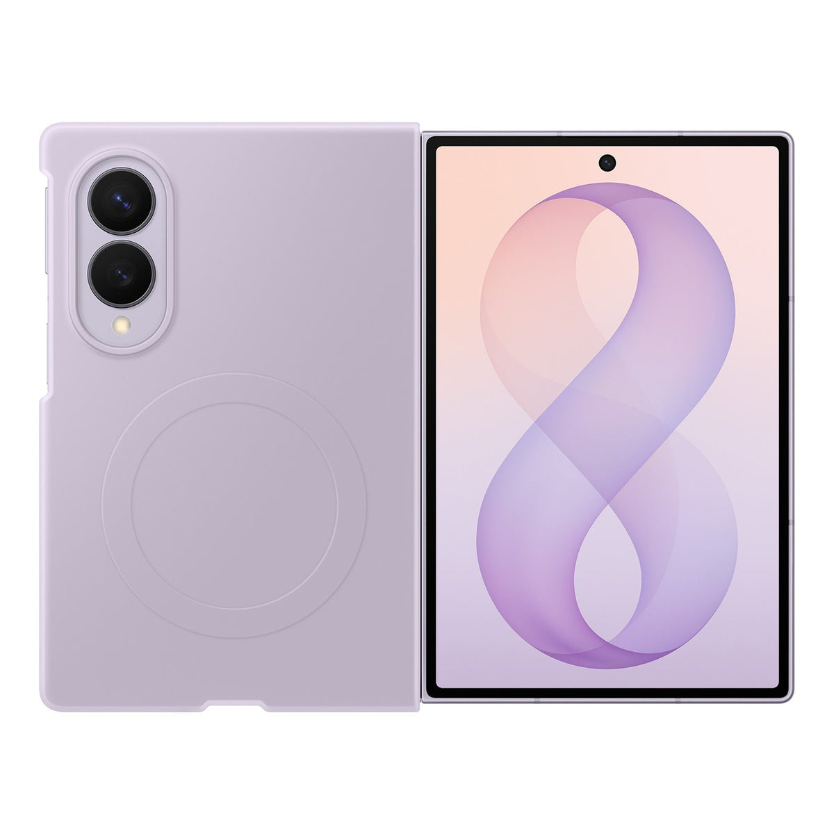 Husa Samsung Silicone Magnet pentru Samsung Galaxy Z Fold 8 Compatible cu Magsafe + 2 Anti-reflective Films - Mov