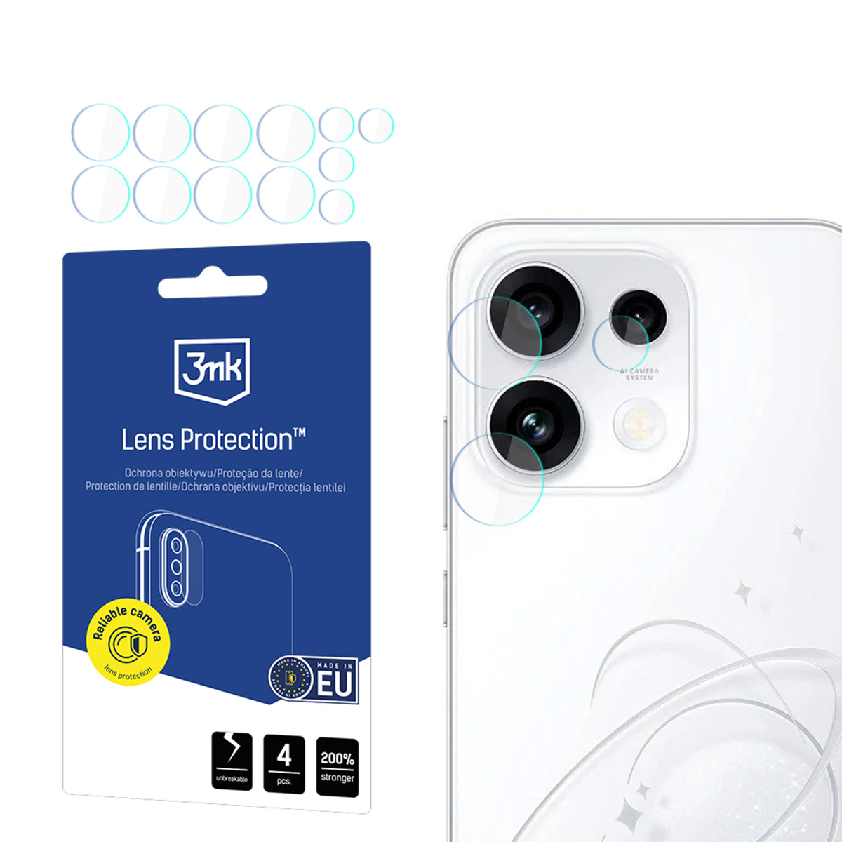 Folie 3mk Lens Protection Hybrid Glass pentru Camera Lens On Oppo Reno 16 F / Reno 16 FS