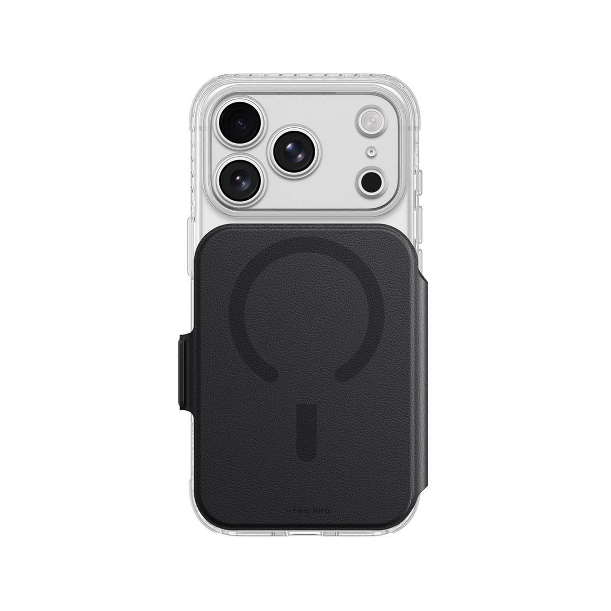Husa Amazingthing Titan Pro lentila Flip Set iPhone 18 Pro Max cu portofel, Magsafe Compatible - Negru