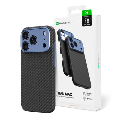 Husa Amazingthing Titan Max lentila pentru iPhone 18 Pro Max Aramid Fiber cu Camera Magsafe Compatible - Albastru