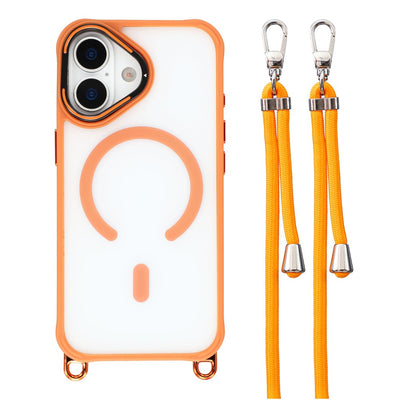 Husa iPhone 17 cu Adjustable Crossbody Lanyard And Magsafe Compatible Camera Frame As A Stand - Portocaliu