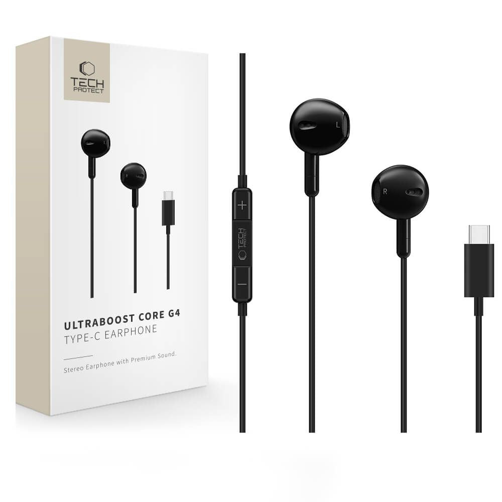 Casti Tech-protect Ultraboost Core G4 Usb-c Wired - Negru