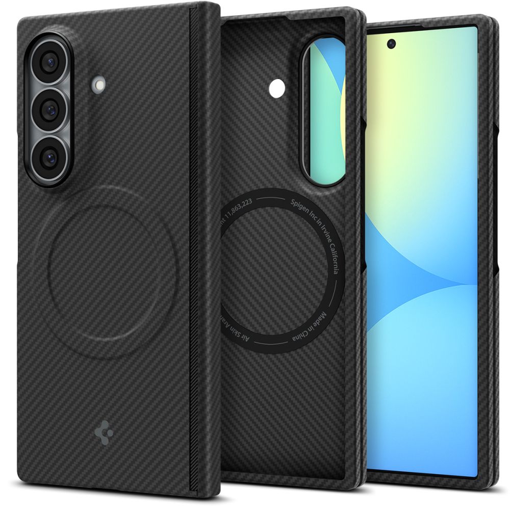 Husa Spigen Airskin Aramid Magfit Magsafe pentru Samsung Galaxy Z Fold 8 Ultra - Negru