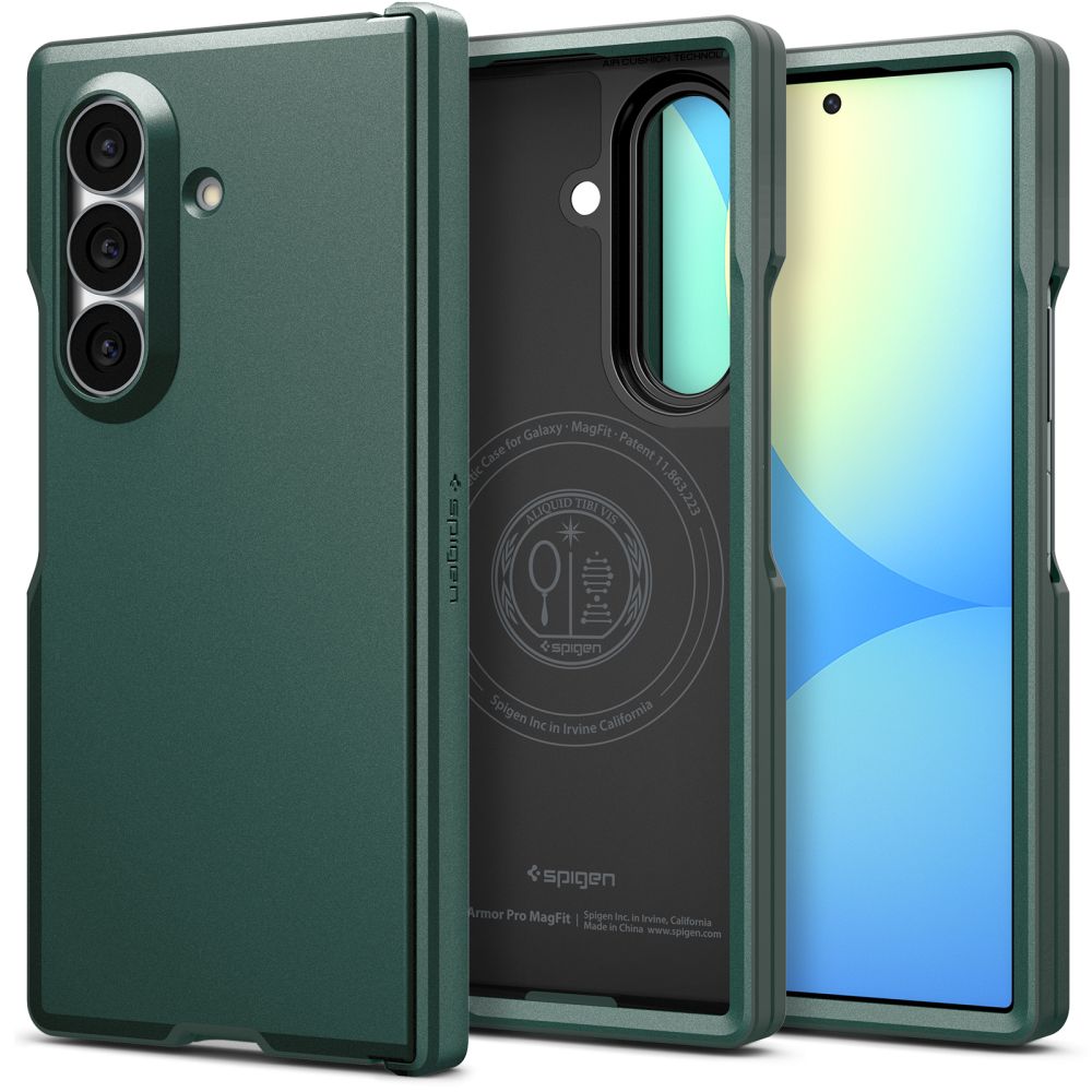 Husa Spigen Tough Armor Pro Magfit Magsafe pentru Samsung Galaxy Z Fold 8 Ultra - Verde inchis