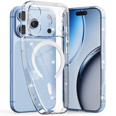 Husa Tech-protect Flexair Magsafe iPhone 17 Pro / 18 Pro - Transparent Glitter