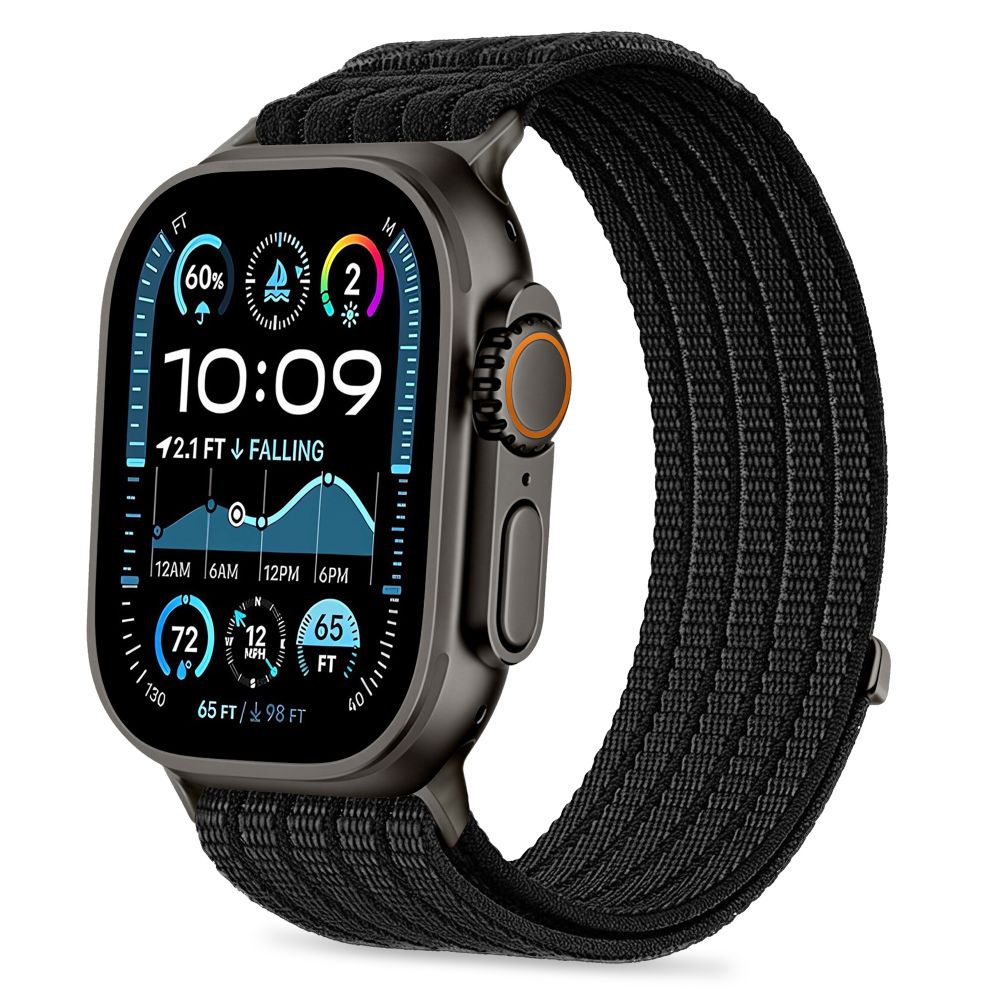 Curea Tech-protect Nylon Sport pentru Apple Watch 44 / 45 / 46 / 49 Mm - Negru