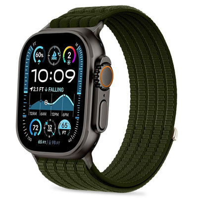 Curea Tech-protect Nylon Sport pentru Apple Watch 44 / 45 / 46 / 49 Mm - Verde inchis
