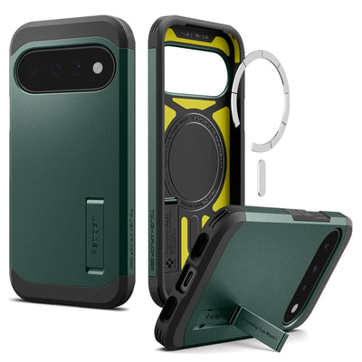 Husa Spigen Tough Armor Mag Magsafe pentru Google Pixel 11 - Verde inchis