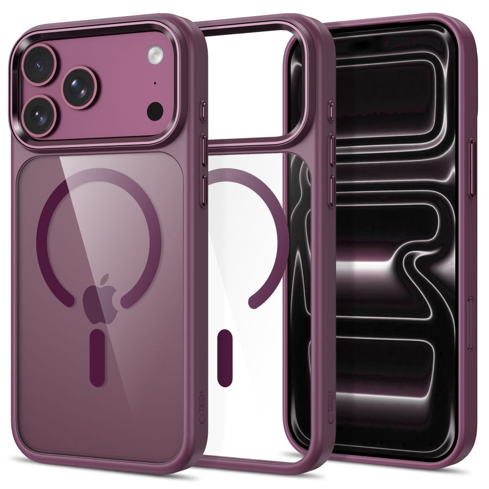 Husa Tech-protect Magmat Magsafe CC pentru iPhone 17 Pro / 18 Pro - Transparent Burgundy