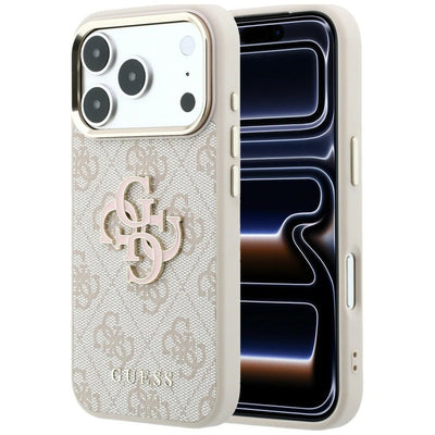 Husa Guess 4G & Big Resin Logo pentru iPhone 17 Pro / 18 Pro - Roz