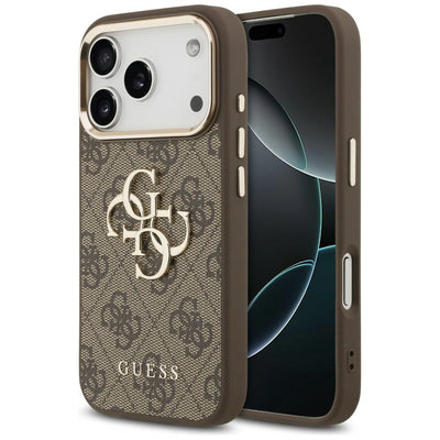 Husa Guess 4G Big 4G Classic Logo pentru iPhone 17 Pro Max / 18 Pro Max - Maro si Auriu