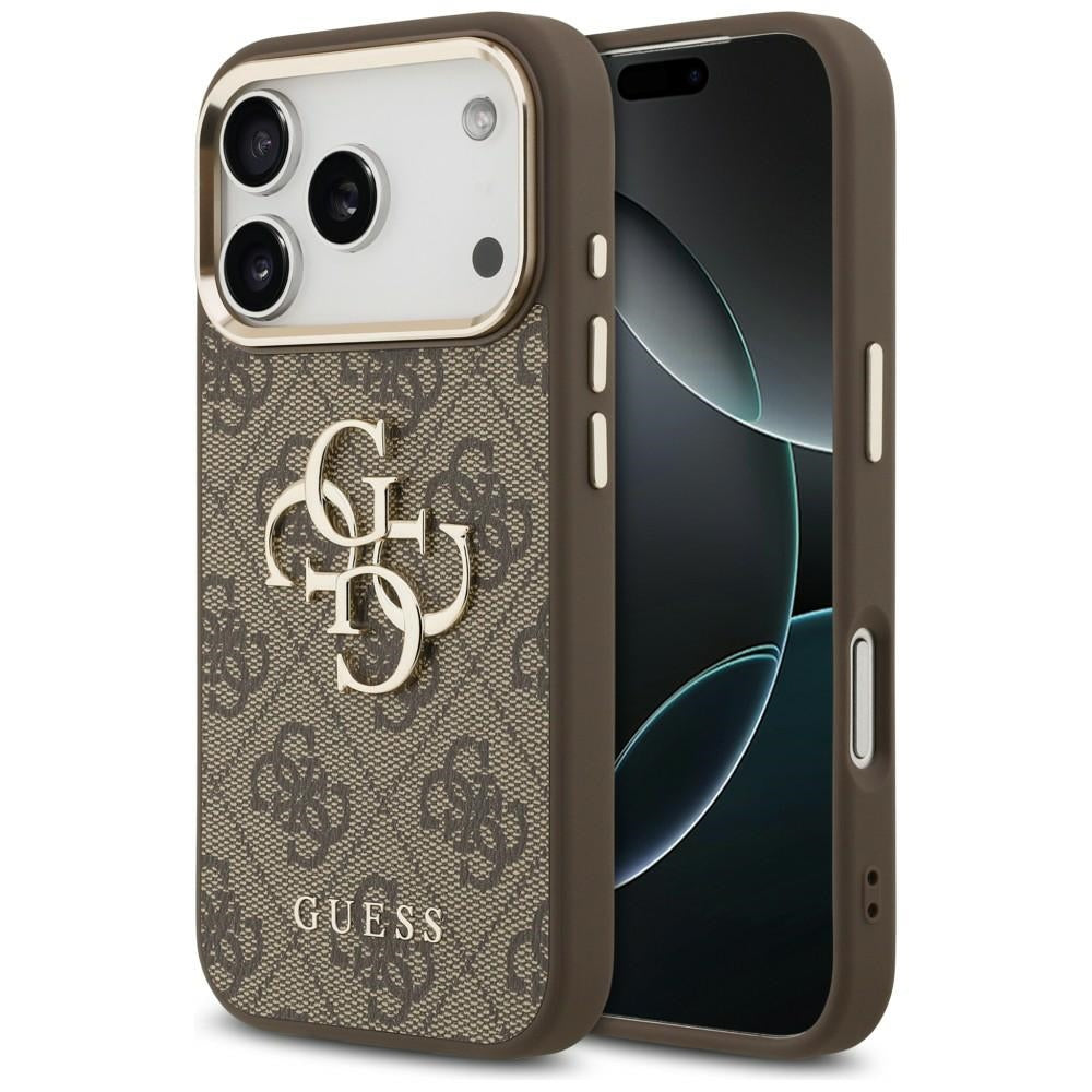 Husa Guess 4G Big 4G Classic Logo pentru iPhone 17 Pro Max / 18 Pro Max - Maro si Auriu