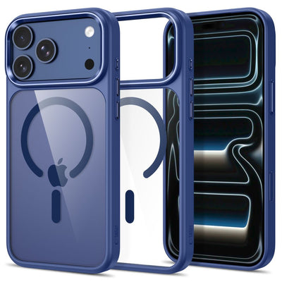 Husa Tech-protect Magmat Magsafe CC pentru iPhone 17 Pro / 18 Pro - Bleumarin si Transparent