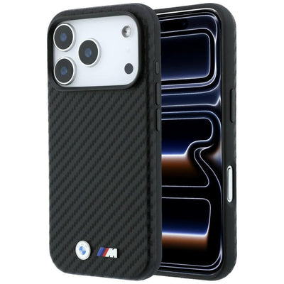 Husa BMW M Carbon Metal Logo Magsafe pentru iPhone 17 Pro / 18 Pro - Negru