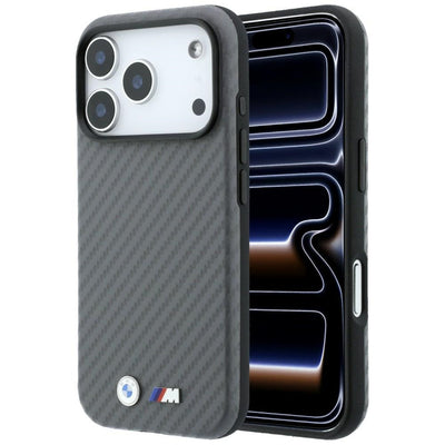 Husa BMW M Carbon Metal Logo Magsafe pentru iPhone 17 Pro Max / 18 Pro Max - Gri