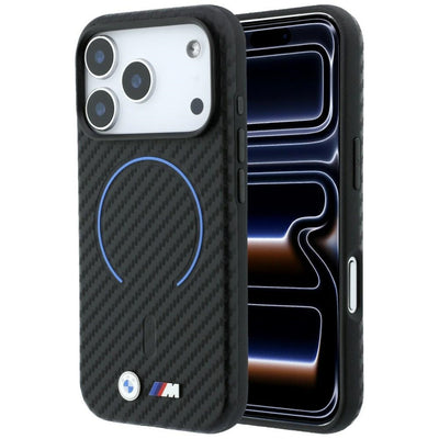 Husa BMW M Carbon Printed Ring Magsafe pentru iPhone 17 Pro Max / 18 Pro Max - Negru