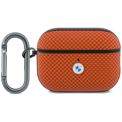 Husa BMW Textured Sign Kevlar Metal Logo pentru AirPods Pro 3 - Portocaliu