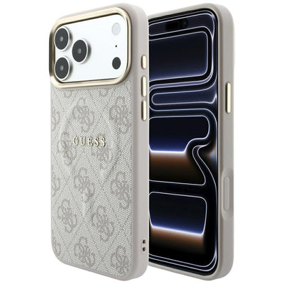 Husa Guess Embossed 4G Classic Magsafe pentru iPhone 17 Pro / 18 Pro - Roz