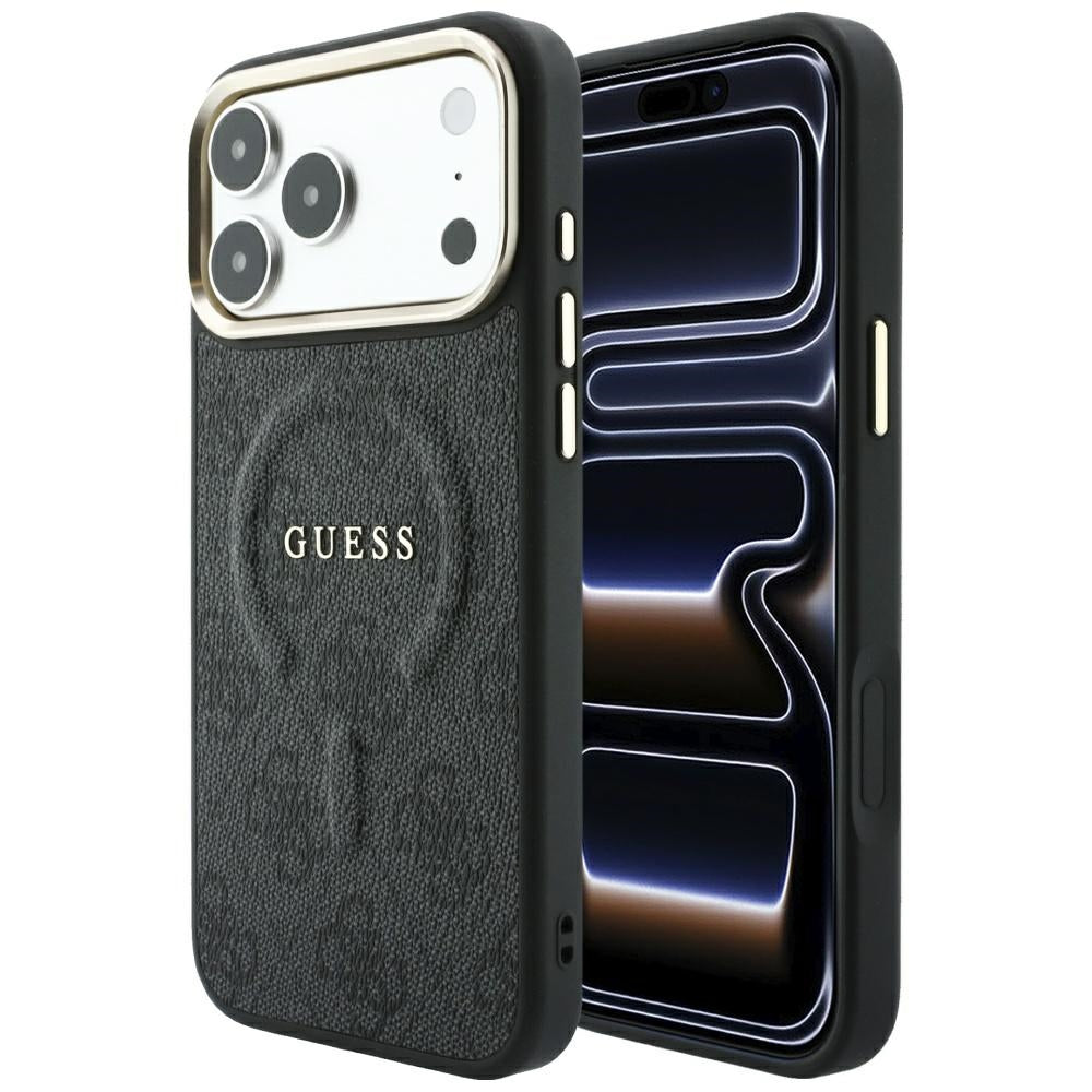 Husa Guess Embossed 4G Classic Magsafe pentru iPhone 17 Pro Max / 18 Pro Max - Negru