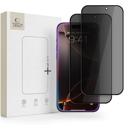 Folie Tech-protect sticla SPY+ 2-Pack Privacy pentru iPhone 18 Pro Max