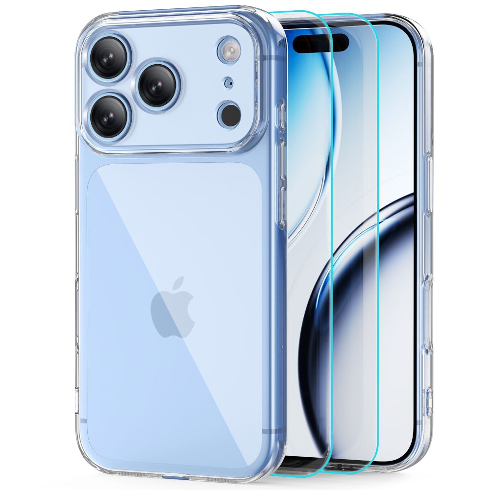 Folie Tech-protect Flexair Husa + Tech-protect sticla Fit+ 2-Pack pentru iPhone 18 Pro / 17 Pro - Transparent