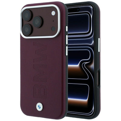 Husa BMW Sign Centered Deboss Magsafe pentru iPhone 17 Pro / 18 Pro - Burgundy