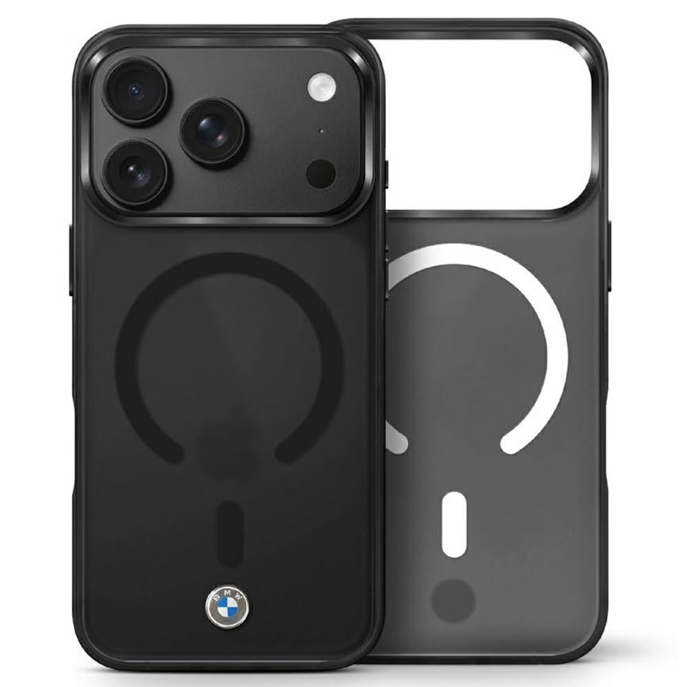 Husa BMW Sign Frosted IML & Metal Logo Magsafe pentru iPhone 17 Pro / 18 Pro - Negru