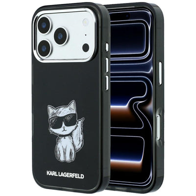 Husa Karl Lagerfeld IML Choupette Body Sketch Print Magsafe pentru iPhone 17 Pro / 18 Pro - Negru