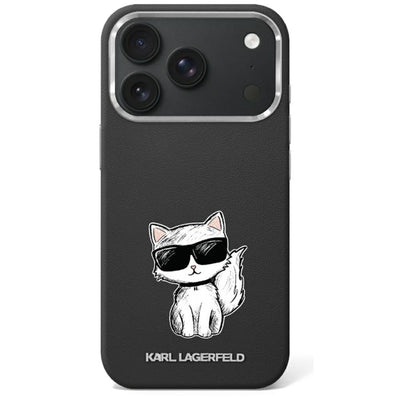 Husa Karl Lagerfeld Smooth Choupette Sketch Magsafe pentru iPhone 18 Pro / 17 Pro / 18 Pro - Negru