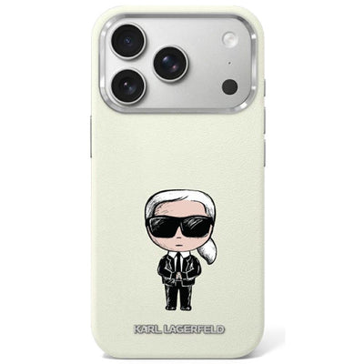 Husa Karl Lagerfeld Smooth Ikonik Sketch Magsafe pentru iPhone 18 Pro / 17 Pro - Bej