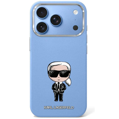 Husa Karl Lagerfeld Smooth Ikonik Sketch Magsafe pentru iPhone 18 Pro / 17 Pro - Albastru deschis