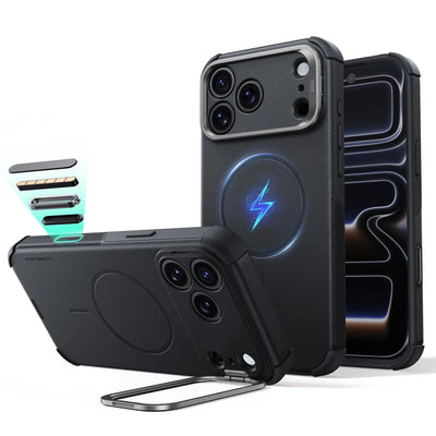 Husa ESR Cyber Tough Kickstand Magsafe pentru iPhone 18 Pro / 17 Pro - Negru