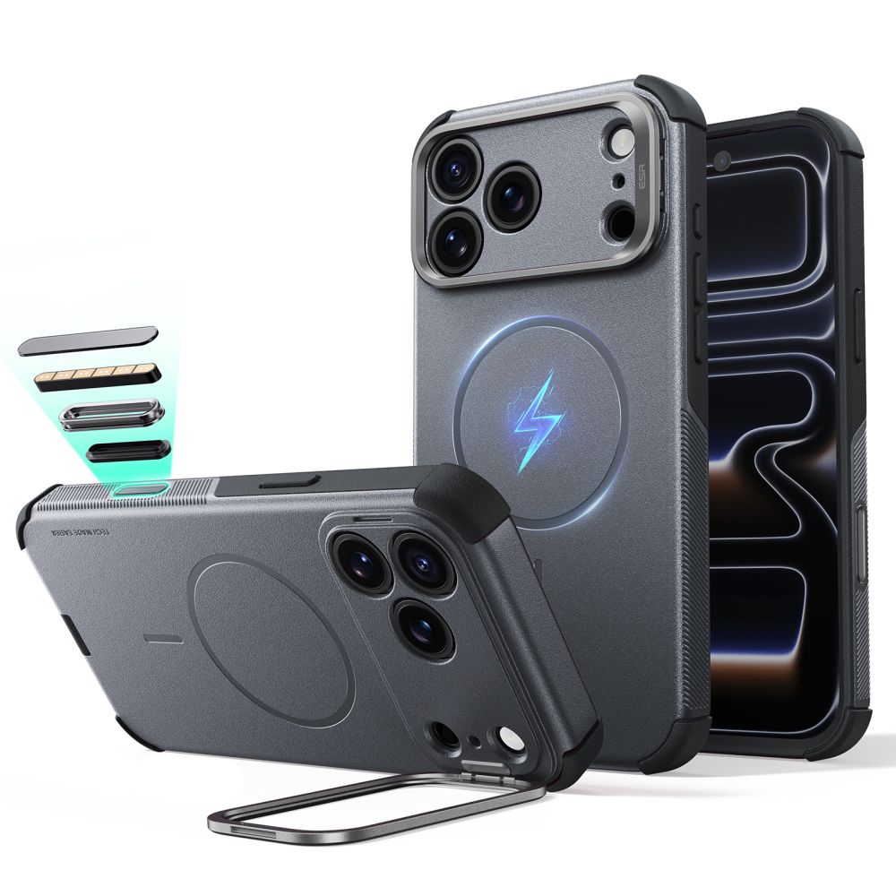 Husa ESR Cyber Tough Kickstand Magsafe pentru iPhone 18 Pro / 17 Pro - Gri