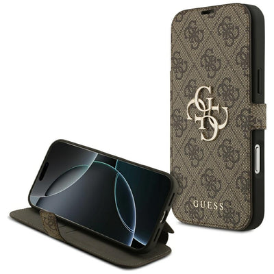 Husa Guess Book 4G Metal Logo pentru iPhone 18 Pro Max / 17 Pro Max - Maro